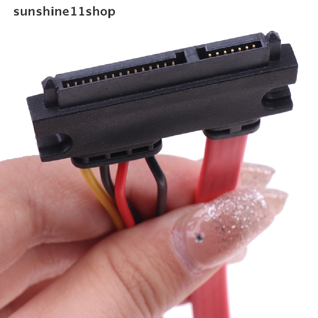 Sho 2-in-1 7Pin Sata7+15Pin 22P SATA Siam CD/DVD HD Hard Disk Kabel 25cm N