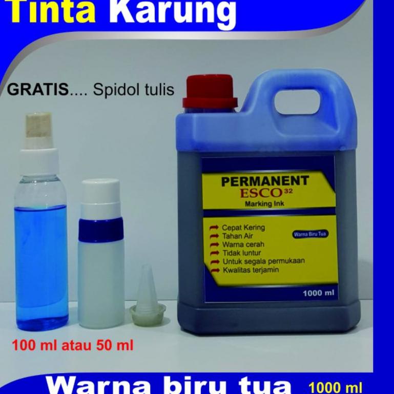 

W26 Tinta karung esco / tinta spidol permanen biru tua 1 ltr TERBAIK ↸