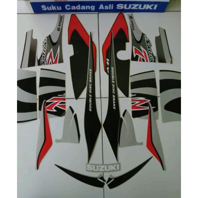 striping satria 2tak lumba merah silver