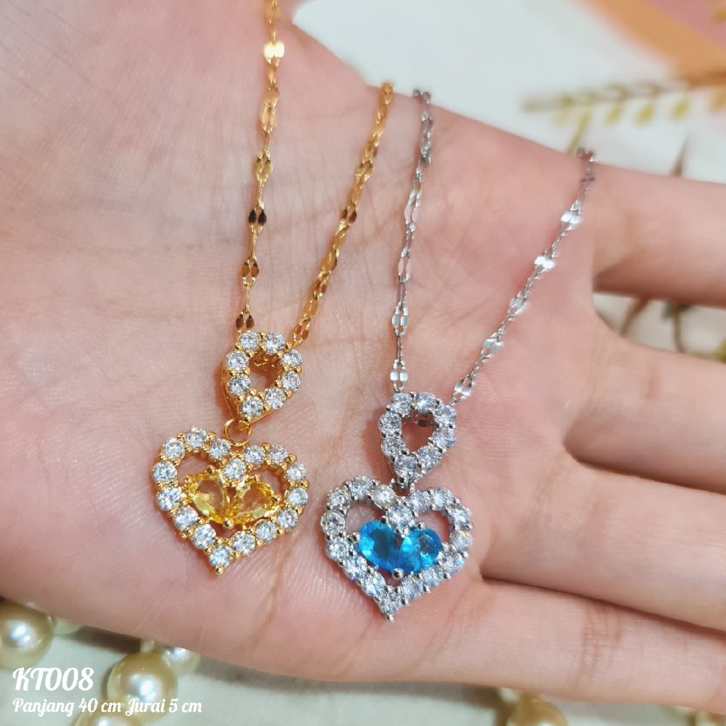 PGX Kalung Titanium Wanita Anti Karat Aksesoris Fashion Perhiasan Premium - KT008