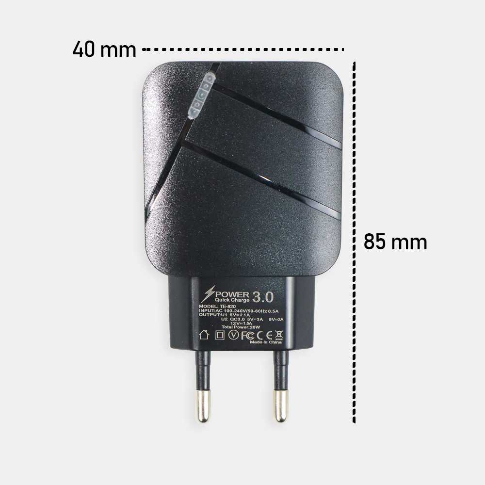CARPRIE Charger USB Fast Charging QC 3.0 2 Port 3 A - TE-820