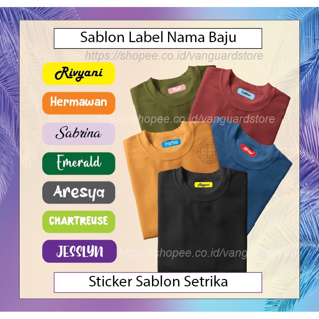 CUSTOM LABEL NAMA SERAGAM ANAK SEKOLAH KAOS ANAK STIKER SABLON SETRIKA PESANTREN NAME TAG LAUNDRY