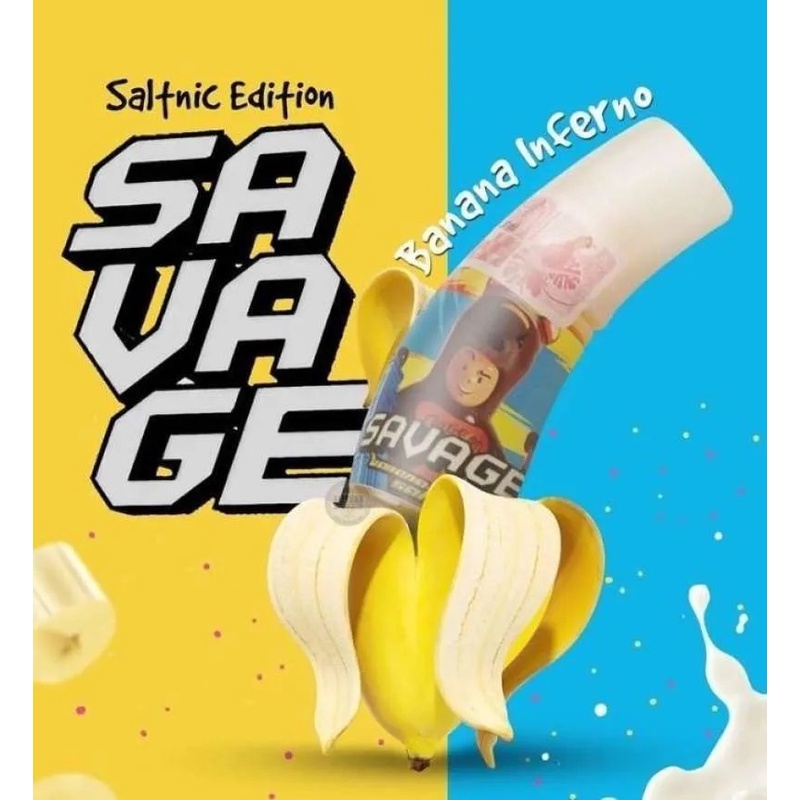 Savage V1 Banana Inferno Salt Nic 30ML Authentic by Oura x Riot