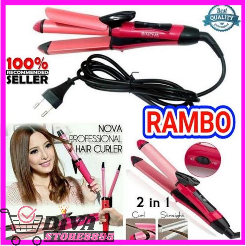 ORIGINAL NOVA NHC 2009 CATOKAN RAMBUT 2 in1 Meluruskan dan Mengkeritin DIVA STORE