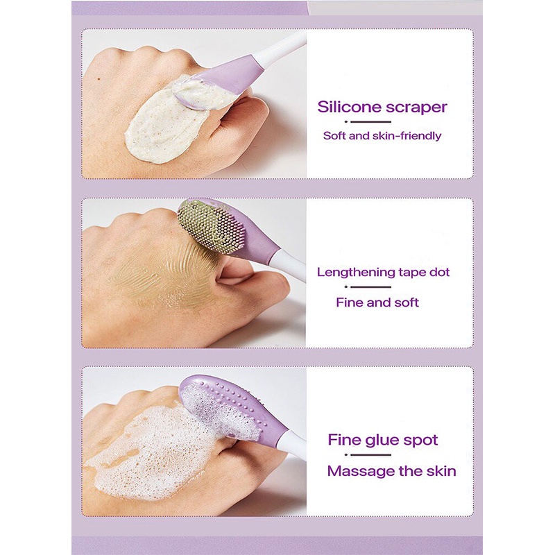 Sikat Masker Wajah Silikon Kepala Ganda Sikat Pembersih Pori Sikat Masker Wajah Alat Kecantikan