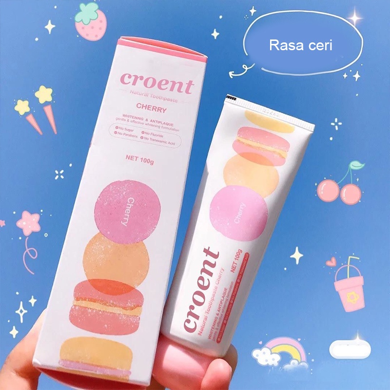 Croent Whitening Toothpaste Pasta Gigi Pemutih Macaron 100gr Untuk Menghilangkan Plak Dan Karang Gigi Serta Menghilangkan Bau Mulut