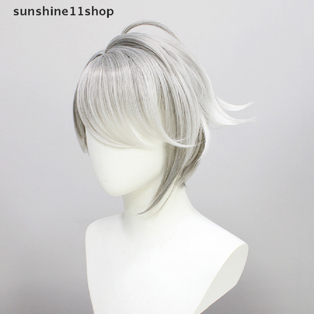 Sho Genshin Impact Al Haitham Cosplay Wig Pendek Abu Putih Wig Cosplay Anime Cosplay Wig Tahan Panas Wig Sintetis Wig Pesta N