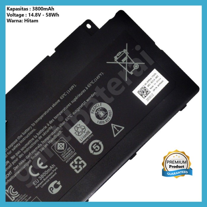 Original Baterai Dell Inspiron 15-7537 17-7737 F7HVR