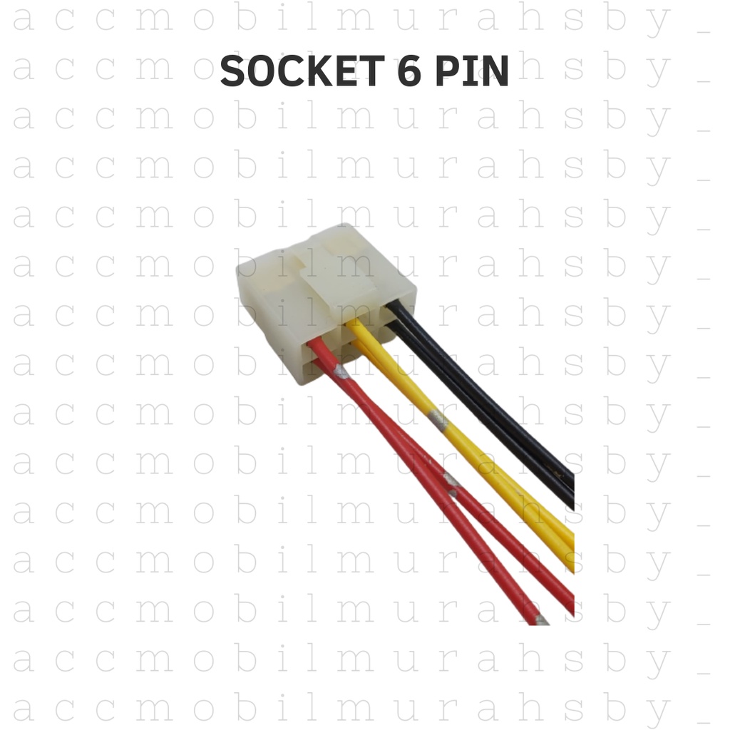 SOKET KONEKTOR KABEL 6 PIN / SOCKET SAMBUNG MOBIL MOTOR KABEL BINTIK - CEWE-COWO