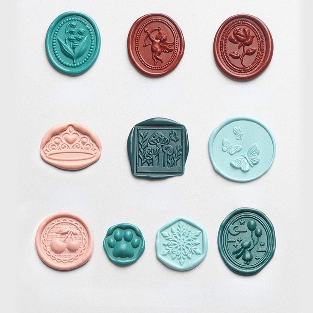 Lanfy Wax Seal Stamp Angel Cupid Engagement Flower Pernikahan DIY Album Amplop Cat Api Seal Stamp