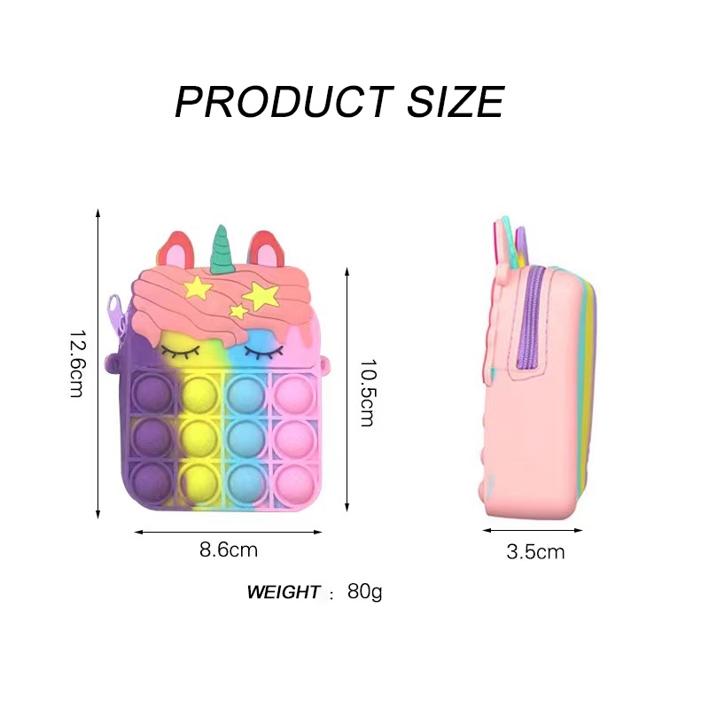 【WZ029】Sky Mall Tas Selempang Anak Pop It Unicorn Bubble Fidget Push Toys Sling Bag Anak Popit Wallet Cross Bag Untuk Anak Anak Dan Dewasa