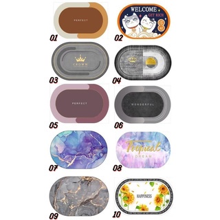 Keset Oval Diatomite Anti Bau Cepat Kering Waterproof Anti Slip Bundar 40cm X 60cm Nyerap Air Anti Bakteri Keset Kaki Serap