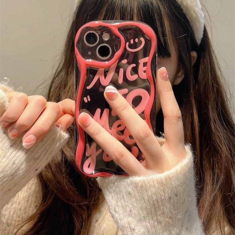 IPHONE Casing Ponsel Desain Canggih Grafiti Pink Kompatibel Dengan Iphone12 13 14 11 Pro Max X Xs Max Xr Vvxwr