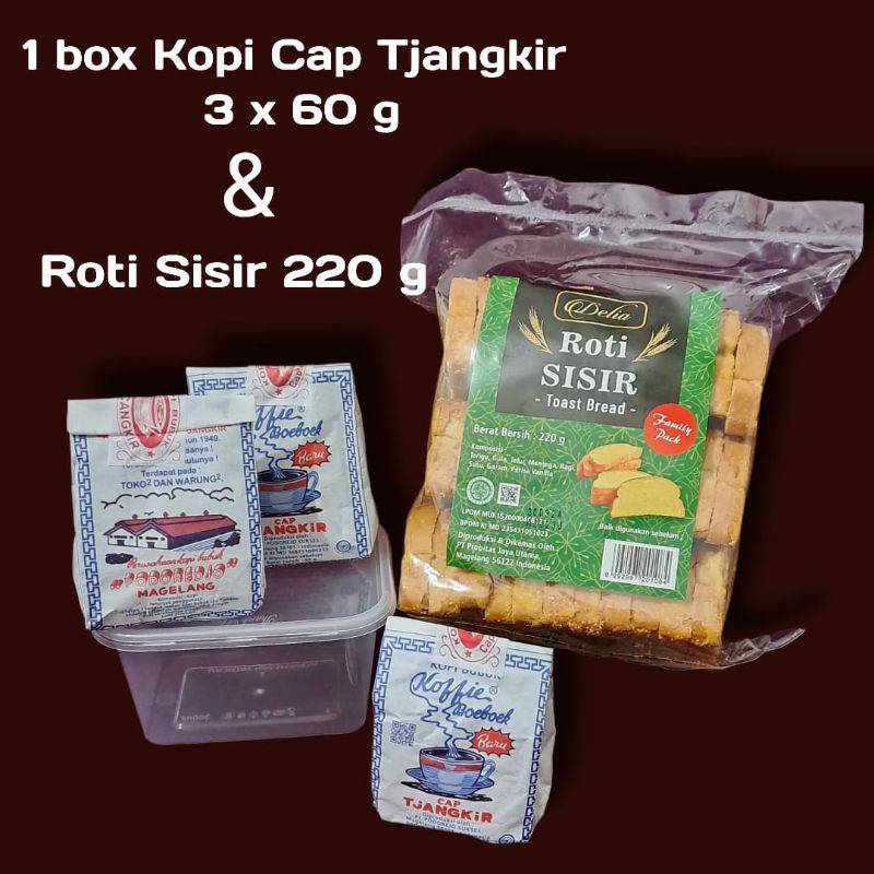 

Paket kopi 1 box @ 50 gr x 3 & Roti Sisir 220 g