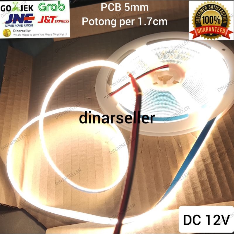 LED STRIP COB LED 320 LED /m LED DC12V PANJANG 5 METER PCB 5MM - Warm3000K