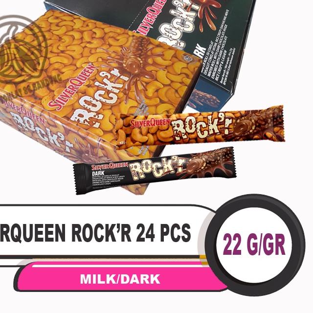 

★ Silverqueen Rock'R 22gr/gram X 24pcs - Cokelat Silver Queen Rockr Milk Dark Coklat 22 gr Isi 24 pcs/box ✧