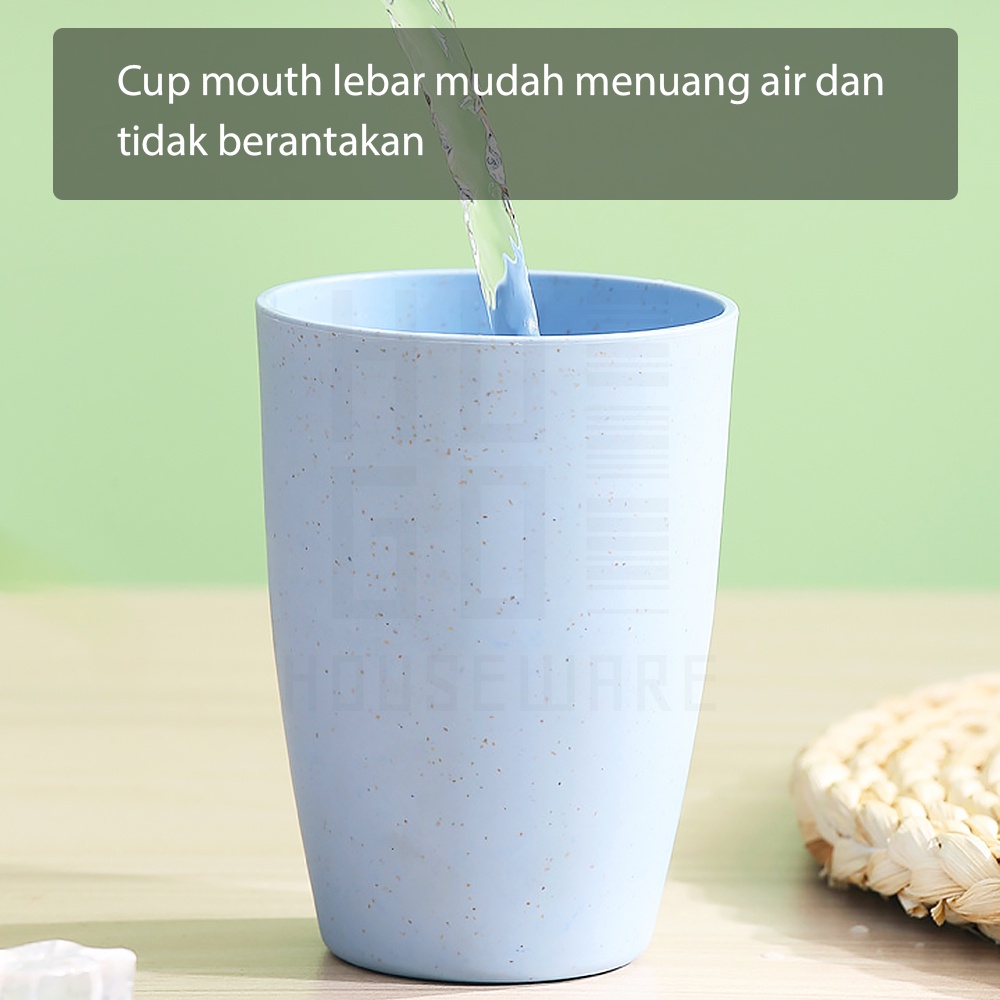 HUGO Gelas Jerami Gelas Minum Kopi Teh Air Mug Cangkir Plastik Wheat Straw Tahan Panas