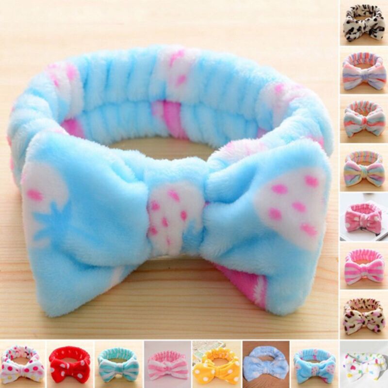 Bandana Bando Rambut Motif Pita l Bando Rambut Mandi Gaya Korea