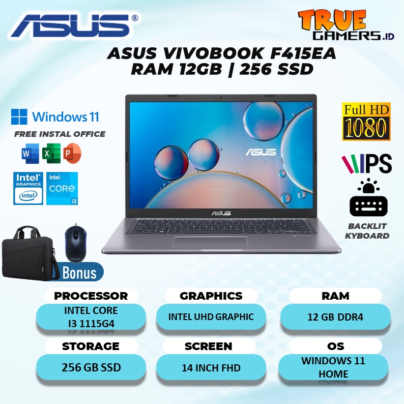 Laptop Asus Vivobook GO 14 E410KA Intel N4500 RAM 8GB SSD 512GB Windows Office ORI