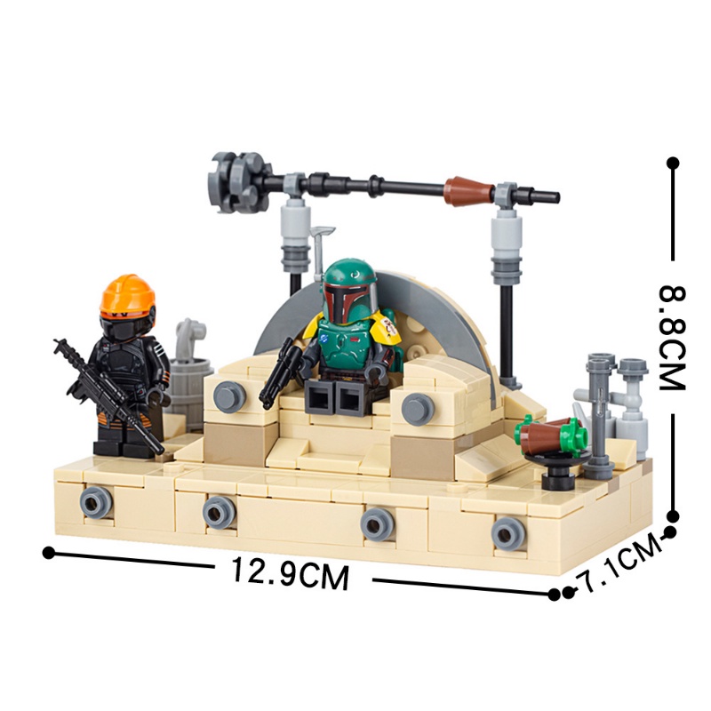 Moc Seri Kreatif Star Wars Boba Fett's Throne (Ada Minifigures) Rakitan Blok Bangunan Mainan Hadiah Ulang Tahun