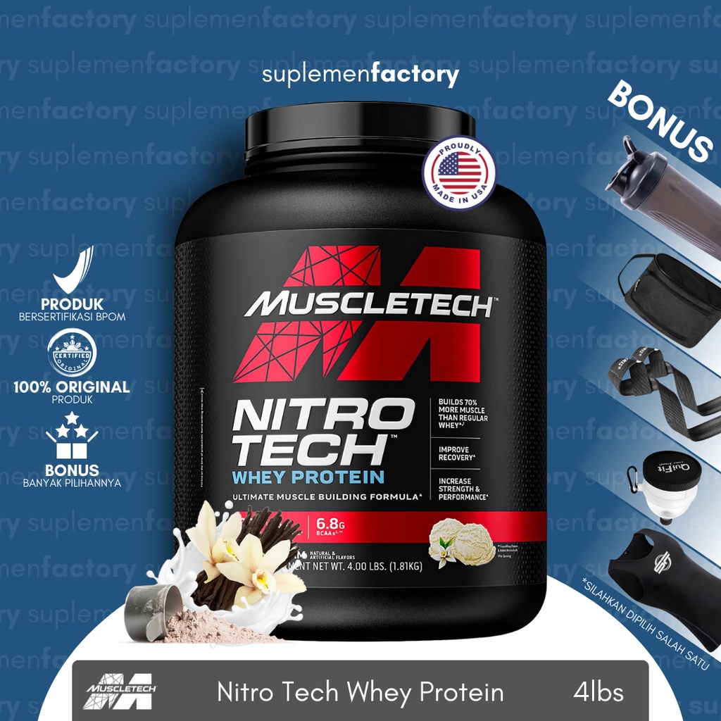 Nitrotech Muscletech 4 Lbs Whey Protein