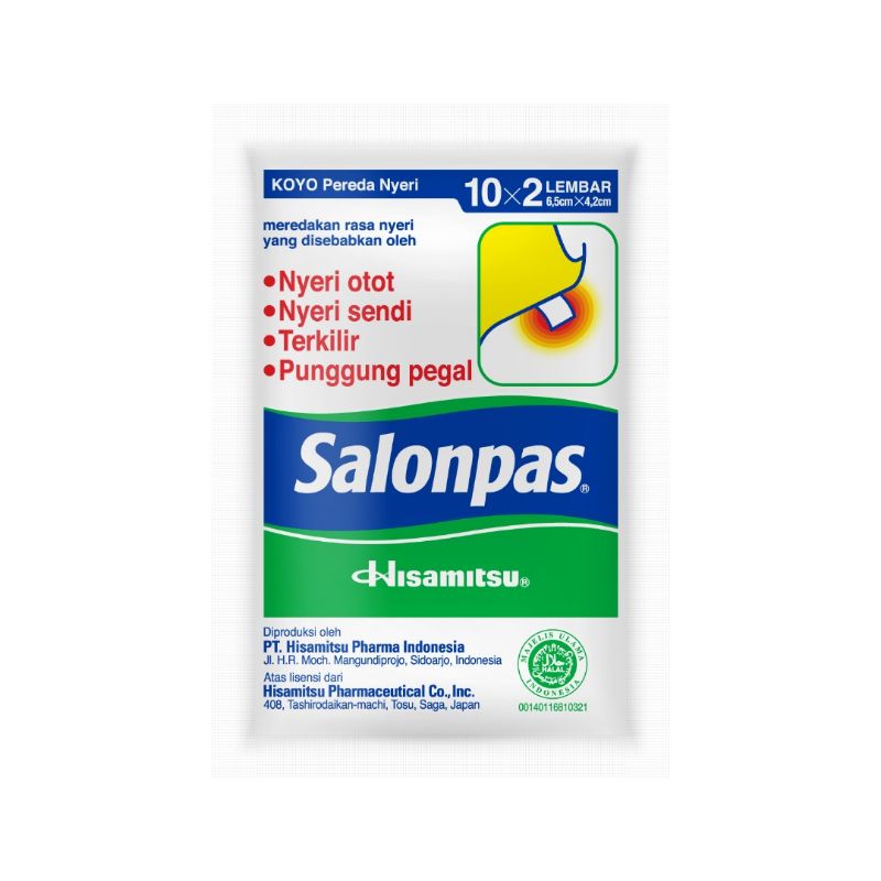Salonpas Koyo 10x2 Lembar @ 6,5x4,2cm - Koyo Pereda Nyeri Otot, Sendi, Pegal, Keseleo