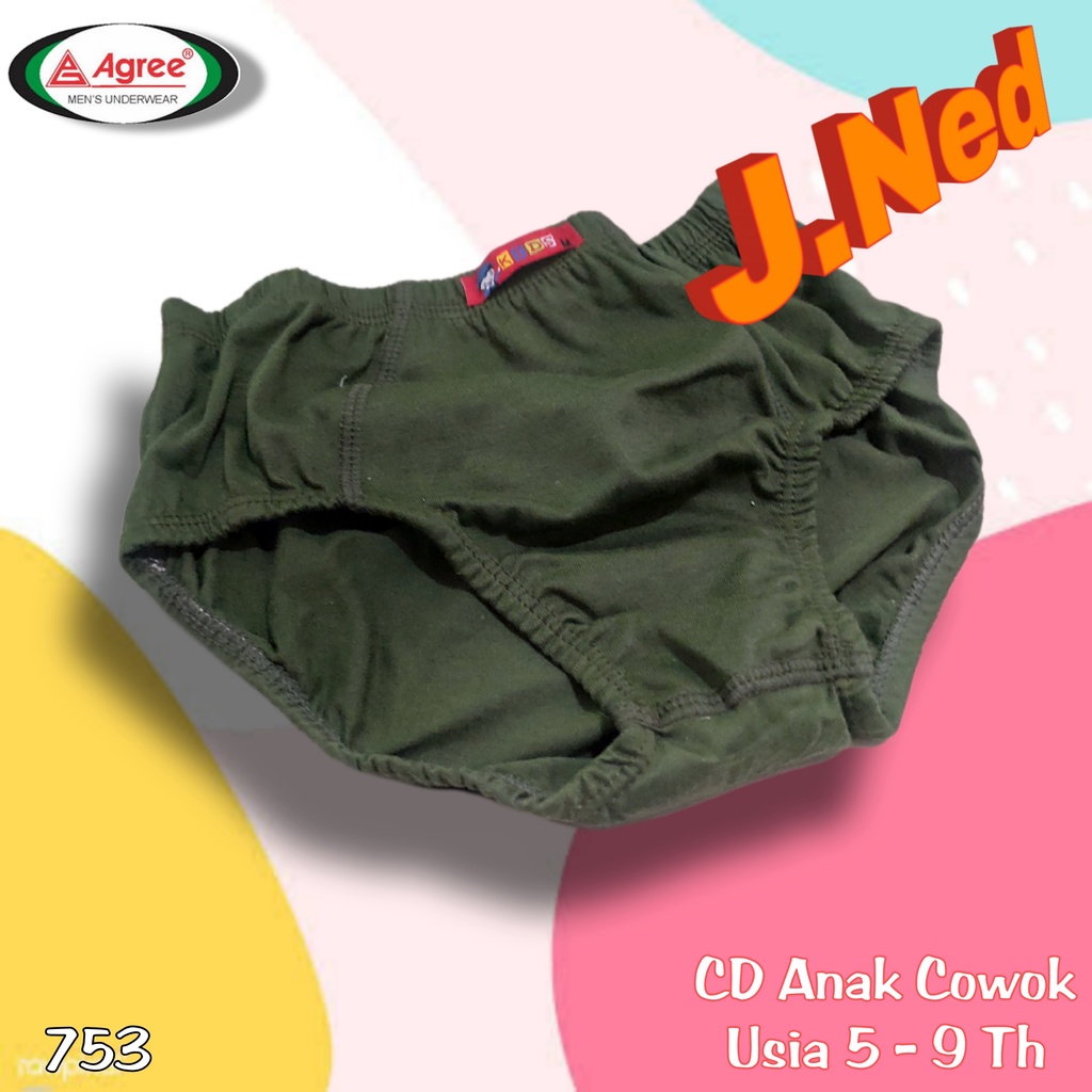 J753T (ISI 3 PCS) CELANA DALAM ANAK COWOK AGREE PREMIUM SIZE M - XXL (usia 3 - 9 th)