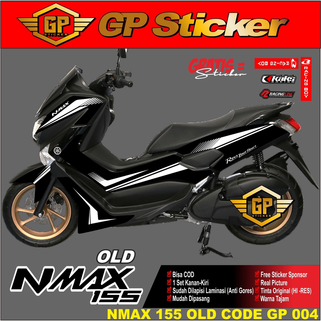 STRIPING NMAX 2015, 2016, 2017, 2018, 2019 - STIKER MOTOR NMAX OLD LIST VARIASI YAMAHA NMAX GP  004
