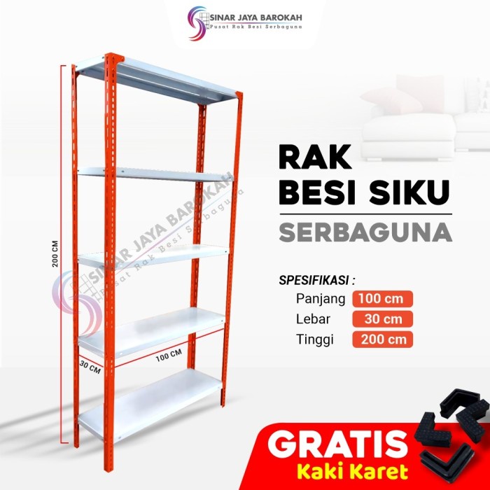 

Terlaris Rak Besi Siku Lubang 5 Hambalan Uk 30X100X200 Cm