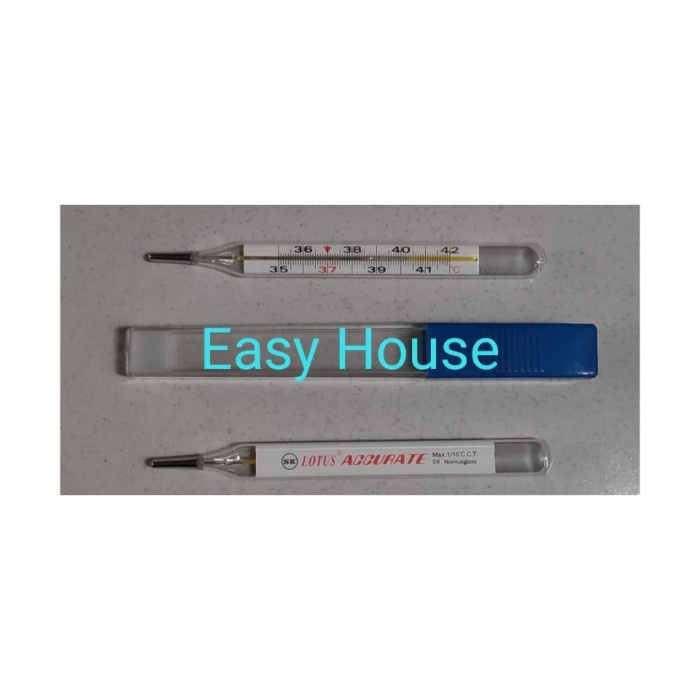 Thermometer Badan/Bayi/Ketiak/Termometer Manual Kaca Lotus/One Med/pcs - One Med