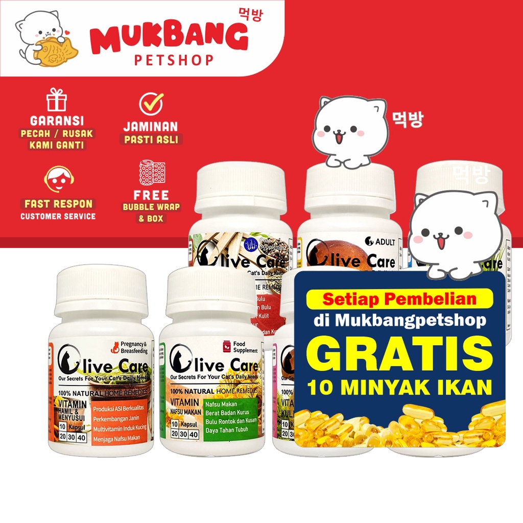 Olive Care Vitamin Kucing Masalah Kulit Dewasa Bulu Gembul Nafsu Makan Dewarangga Chubby Gummy Malku Badan Gemuk Bulu Rontok Lebat Cegah Rontok Jamur Kutu Scabies Bulu Panjang Halus Masalah Pencernaan Diare Mencret Imunitas Daya Tahan Tubuh Hamil Menyusui