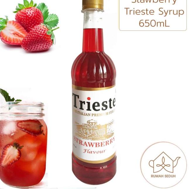 

♪ 650mL Sirup Strawberry merk Trieste - Sirup Stroberi ✤