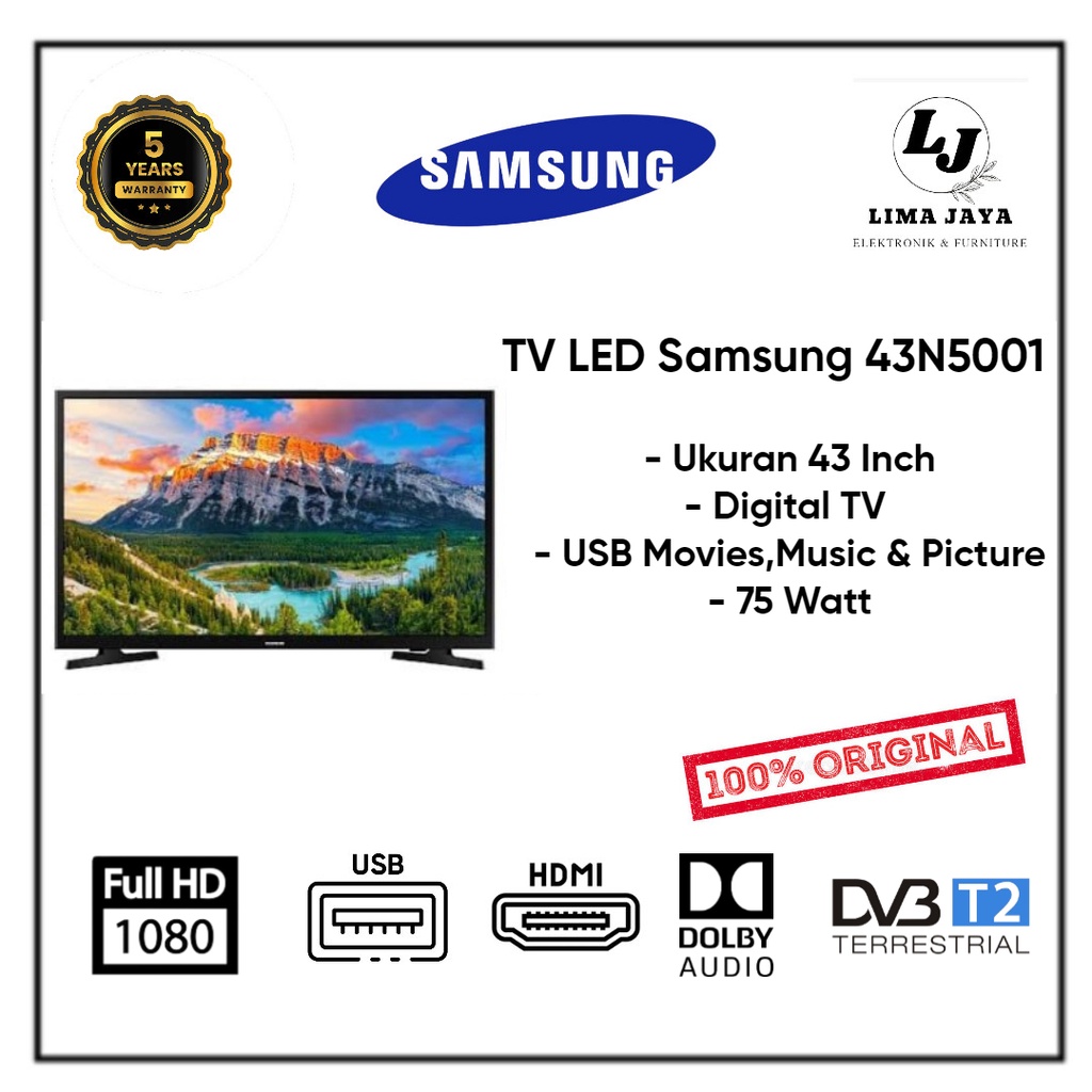 SAMSUNG LED TV 43N5001 DIGITAL TV LED SAMSUNG 43 Inch