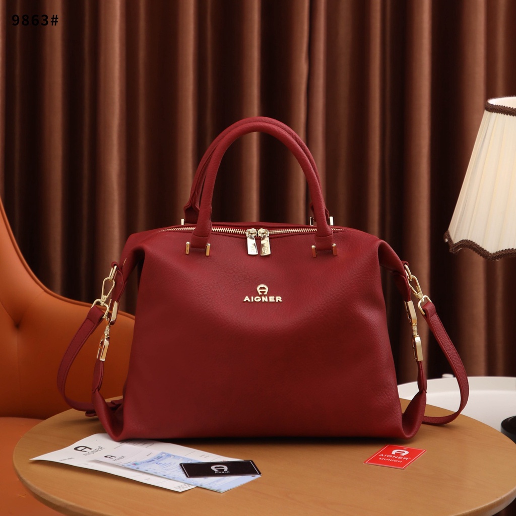 ag Leather Top Handle Satchel Bag #9863