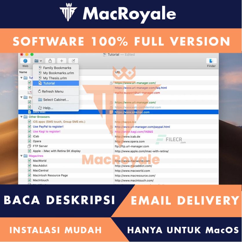 [MacOS] URL Manager PRO Full Version Lifetime Full Garansi