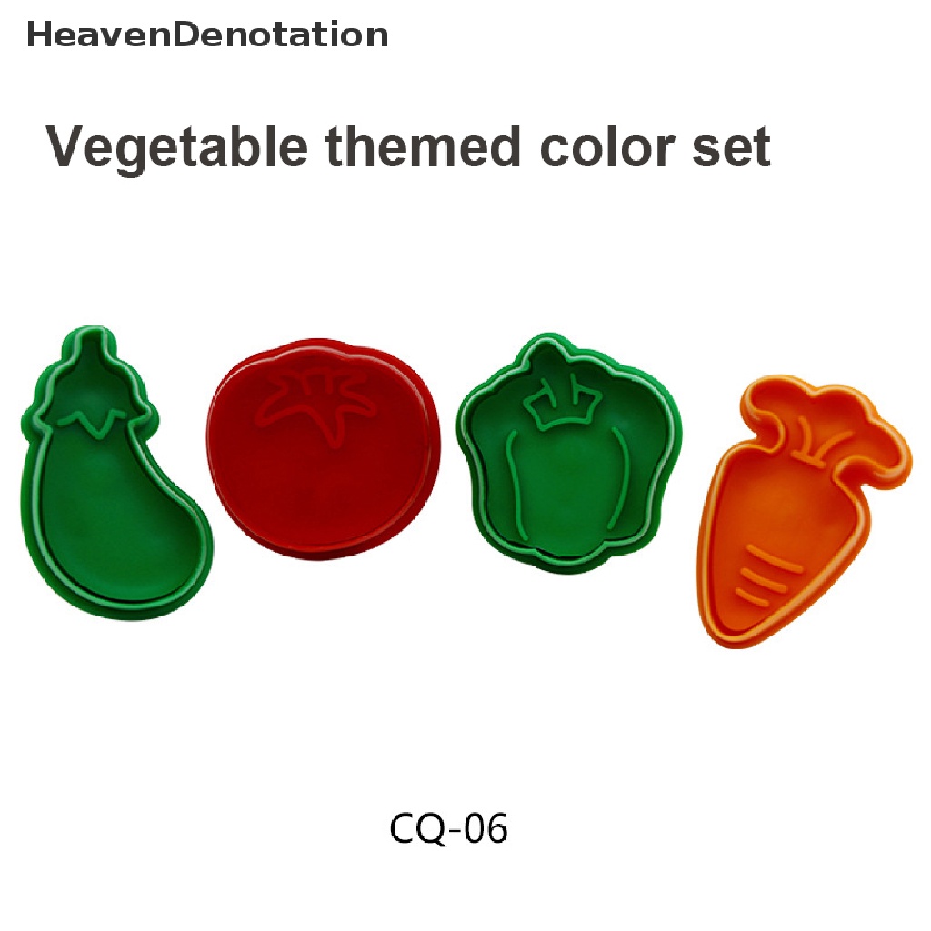 [HeavenDenotation] 4Pcs / Set Christmas Series Cookie Cutters Pressable Biscuit Mold Cookie Kitchen HDV