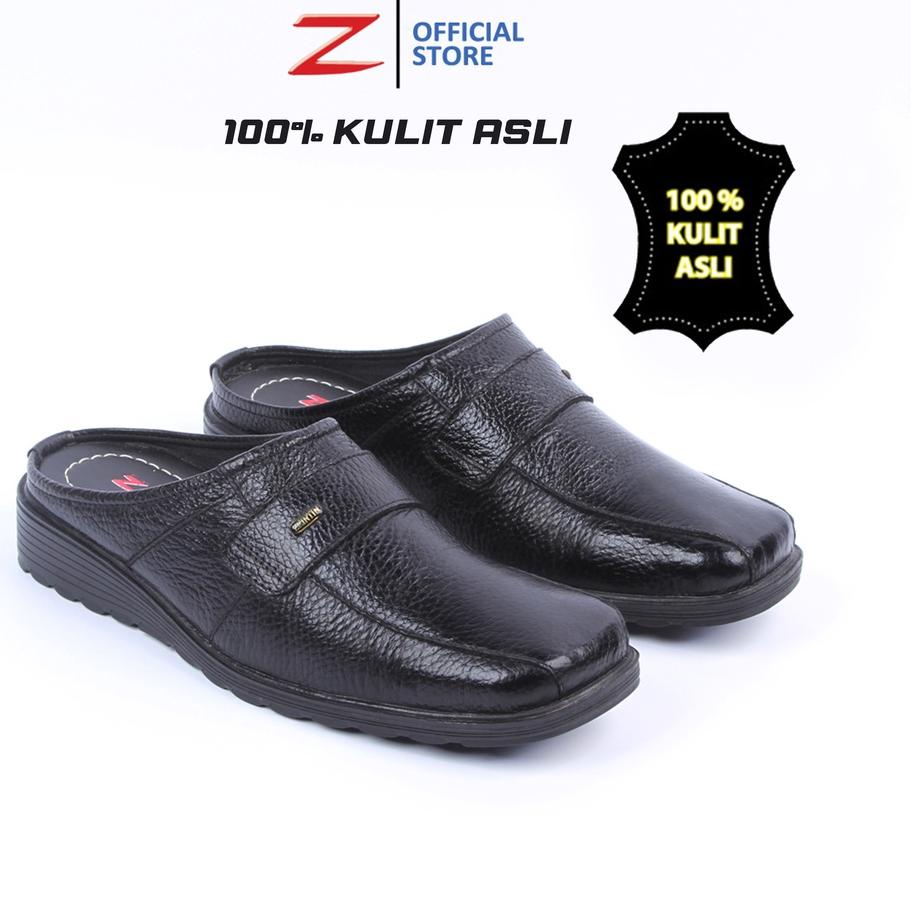 ➼ Zeintin - Sepatu Selop Kulit Pria Zeintin CK 0610 Hitam | Fashion Pria/Sepatu Selop Pria ۩