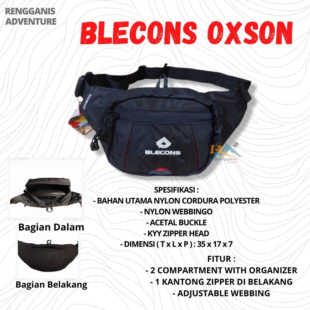 Tas Selempang Pinggang Pria Wanita Waistbag BLECONS Outdoor Casual