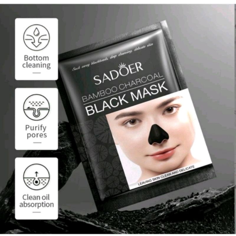 Sadoer Masker Komedo / Masker Arang Activated Carbon Black Mask Ampuh KOMEDO MENGANGKAT