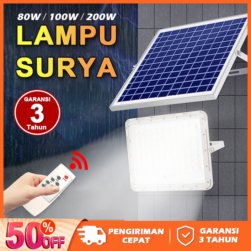 Lampu Tenaga Surya Led Solar Lights Outdoor Flood Street Lampu IP67 Waterproof with Remote Lampu banjir luar ruangan surya