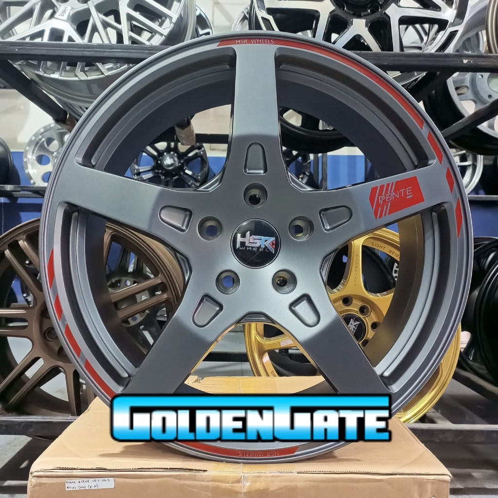 Velg mobil R18 racing HSR Wheel PENTE Ring 18x8 grey dop bisa New Xenia Altis Veloz dll murah