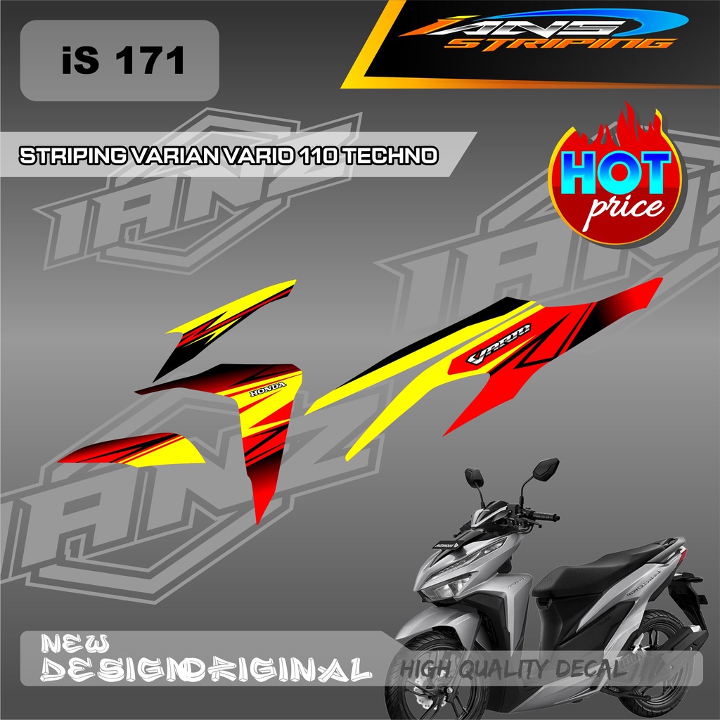 TERBARU DECAL VARIO STRIPING  TECHNO 110 KONSEP / STIKER VARIO TECHNO 100cc MATERIAL BAHAN SUDAH MENGGUNAKAN LAMINASI / STIKER KERETA VARIO TECHNO OLD IS171