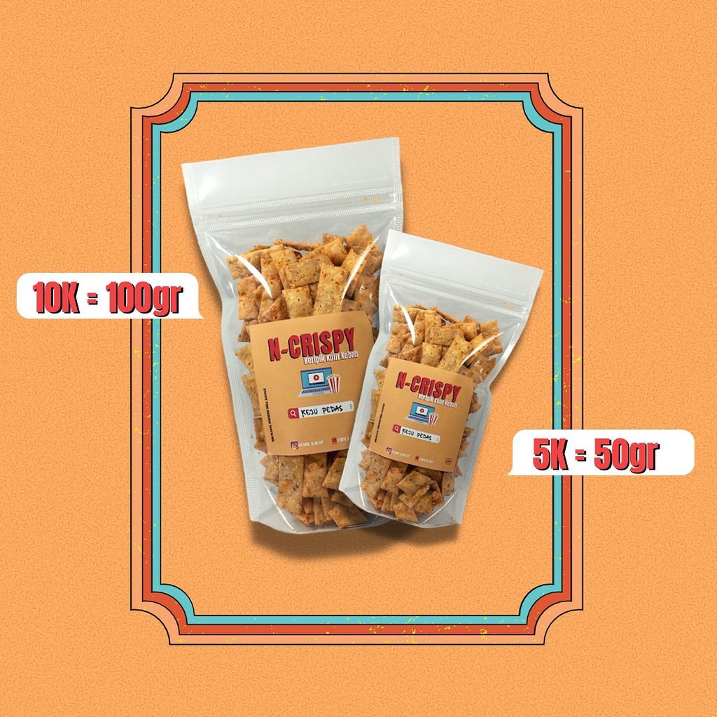 

Keripik Kulit Kebab N-Crispy 50gr (bukan dari kriwilan kulit kebab)