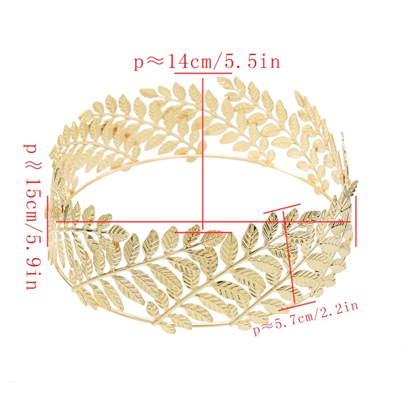 Bando Daun Pengantin Baroque Gold Leaves Hollow Hairband Alloy Headband Untuk Wanita Pernikahan