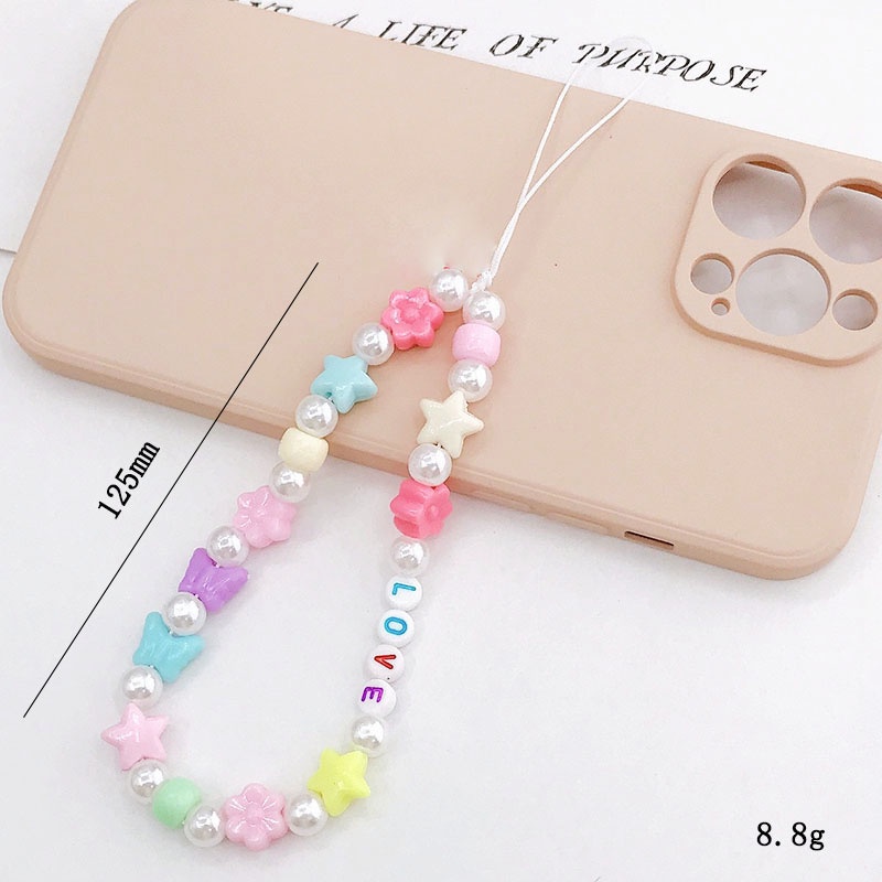 3d Kupu-Kupu Bintang Bunga Manik-Manik Rantai Anti Hilang Universal Tali Gelang Untuk iPhone Android OPPO VIVO Huawei Xiaomi Redmi Samsung Semua Ponsel Earphone Cases