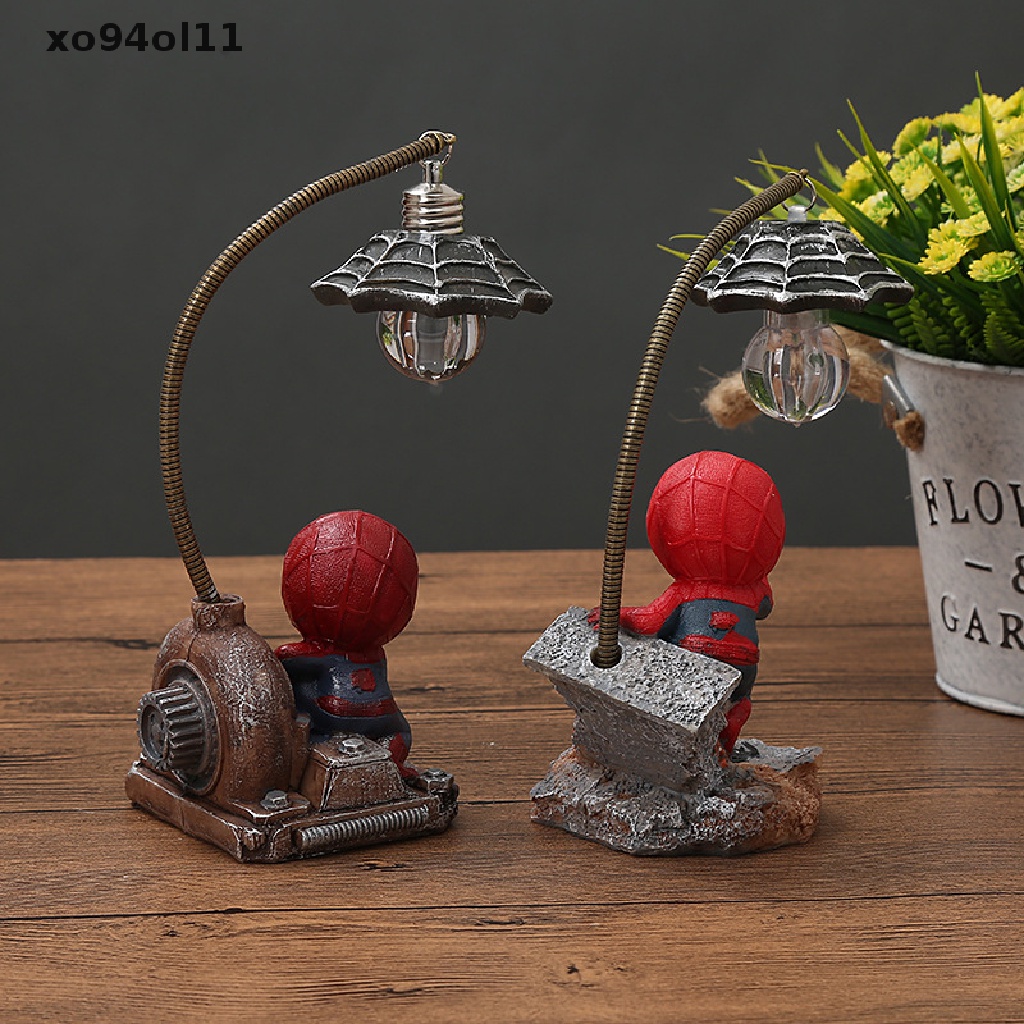 Xo Spiderman Anime Kartun Figure Boneka Anak Super Hero Spider Man Lampu Malam Mainan Anak Hadiah Dekorasi Rumah Hiasan OL
