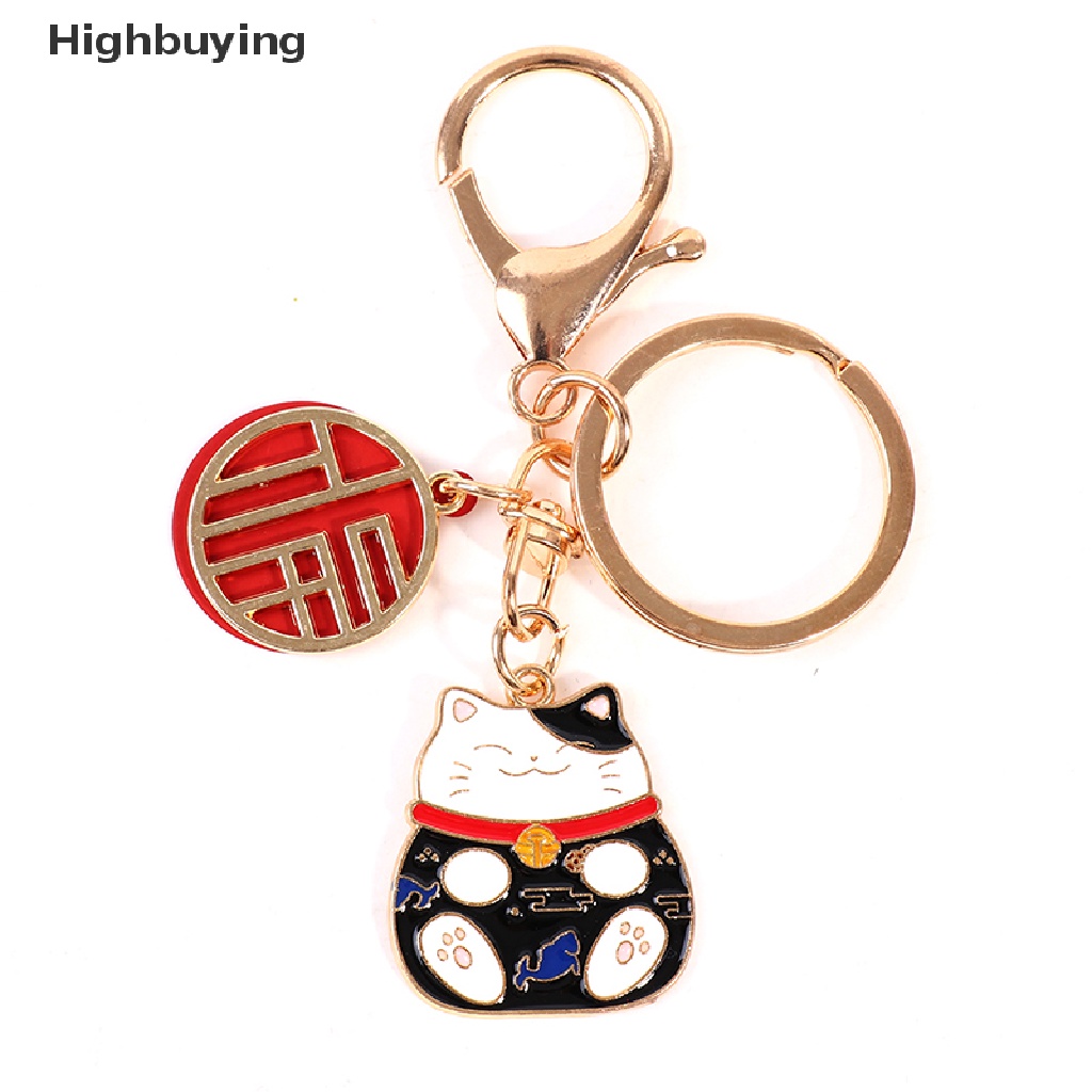 Hbid Anime Lucu Lucky Cat Fortune Keychain Gantungan Kunci Mobil Untuk Wanita Tas Pendent Glory