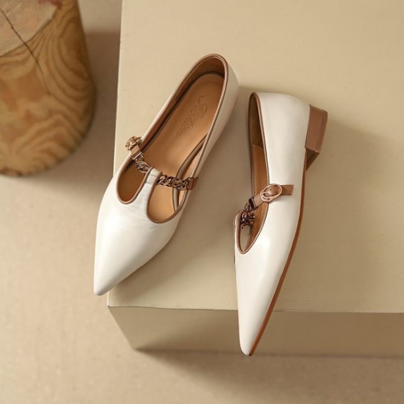 Sepatu Wanita Import Pointed-Toe Ballet Slip On Shoes 23112