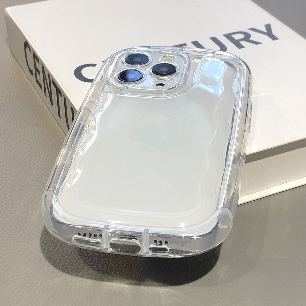 IPHONE Casing Ponsel Lembut Tahan Guncangan Kompatibel Untuk Casing Iphone11 14 13 12 Pro XS Max X XR 7 +8 Plus Cover Silikon TPU Transparan