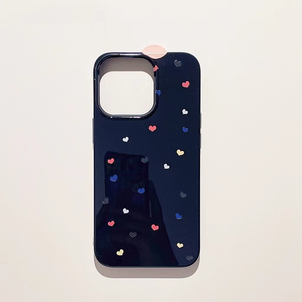 IPHONE Ins Pola Hati Cocok Untuk Iphone14 14pro 14plus 13 13mini 13pro 13prm iPhone12 7Plus 8Plus Xr XS 13 12mini Pro Max Empat Sudut Casing Ponsel Tahan Guncangan